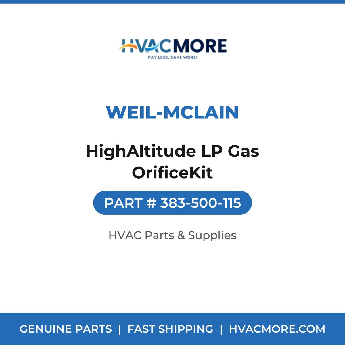 Weil-McLain HighAltitude LP Gas OrificeKit 383-500-115