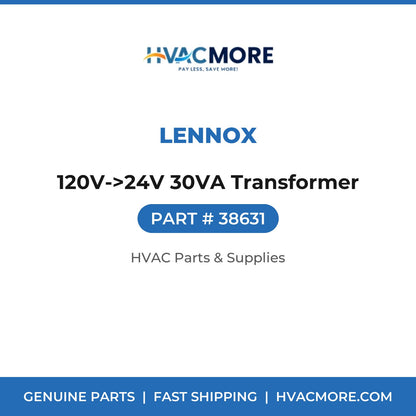Lennox 120V->24V 30VA Transformer 38631