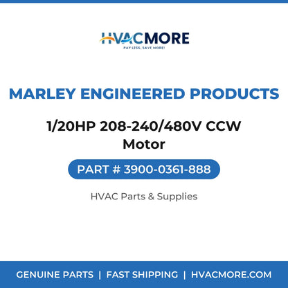 Marley Engineered Products 1/20HP 208-240/480V CCW Motor 3900-0361-888