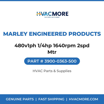 Marley Engineered Products 480v1ph 1/4hp 1640rpm 2spd Mtr 3900-0363-500