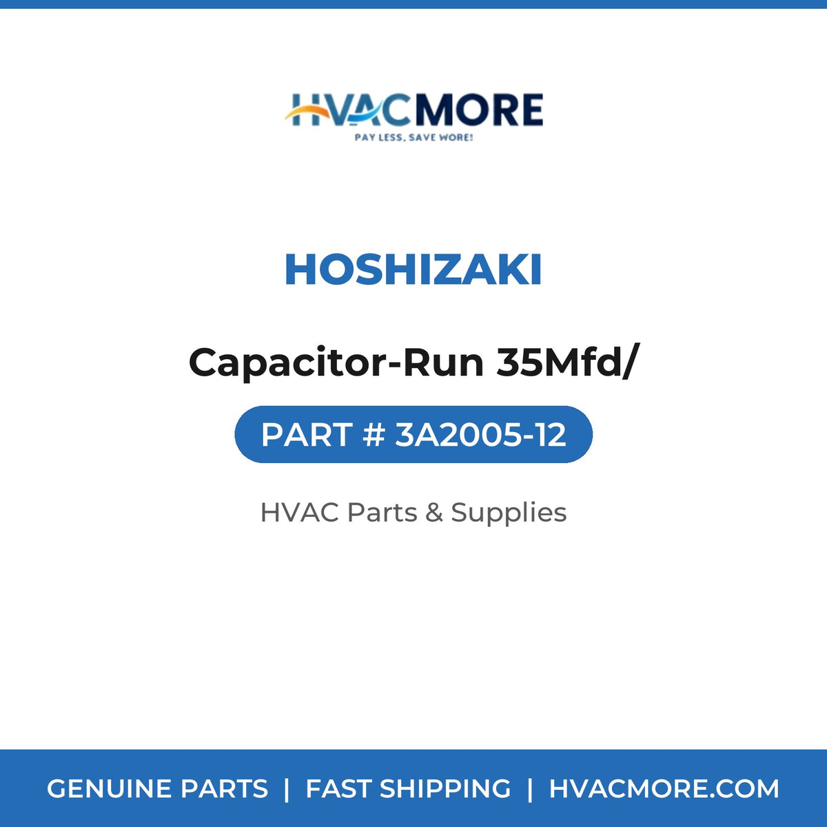 Hoshizaki Capacitor-Run 35Mfd/ 3A2005-12