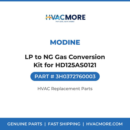 Modine LP to NG Gas Conversion Kit for HD125AS0121 3H0372760003