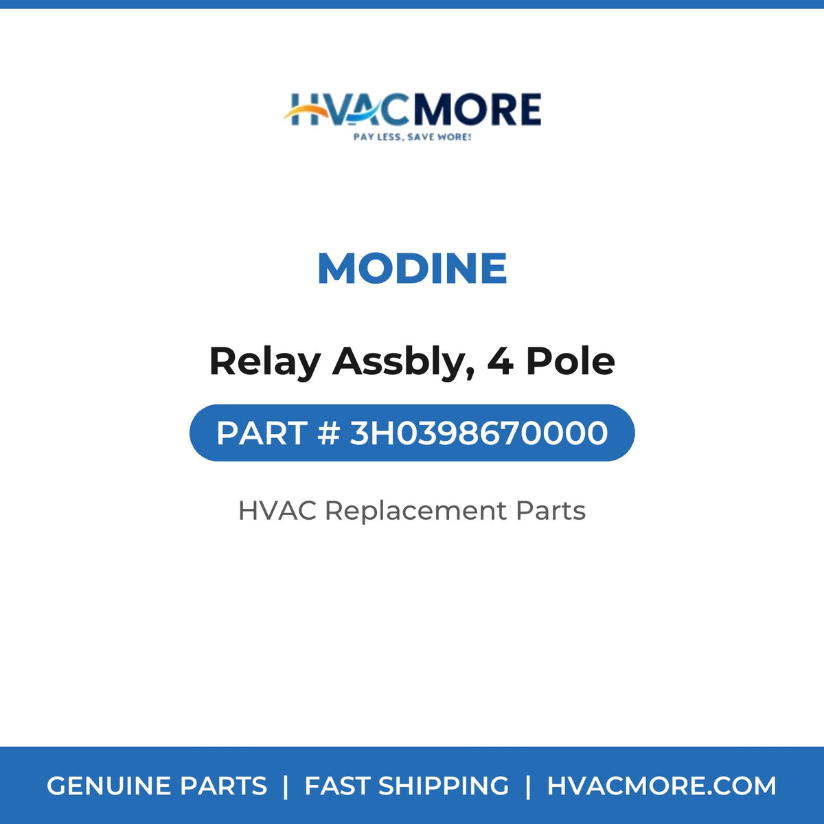 Modine Relay Assbly, 4 Pole 3H0398670000