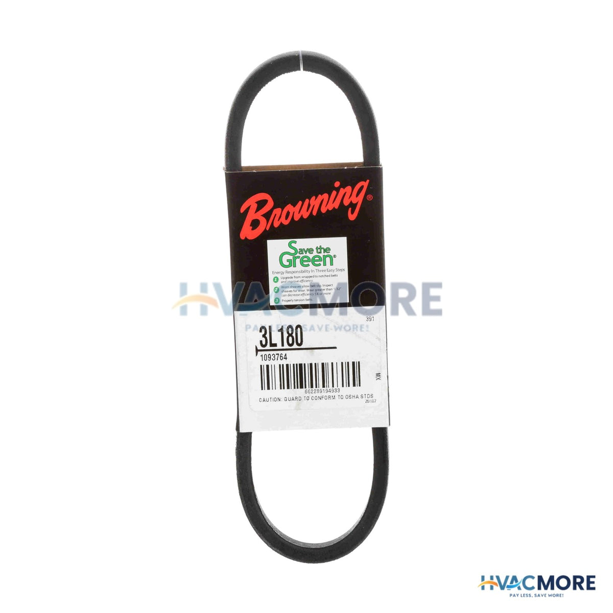 Browning 3/8" x 18" FHP Browning V-Belt 3L180