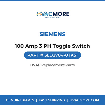 Siemens 100 Amp 3 PH Toggle Switch 3LD2704-0TK51