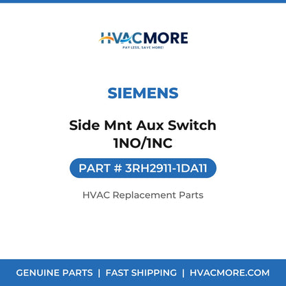 Siemens Side Mnt Aux Switch 1NO/1NC 3RH2911-1DA11