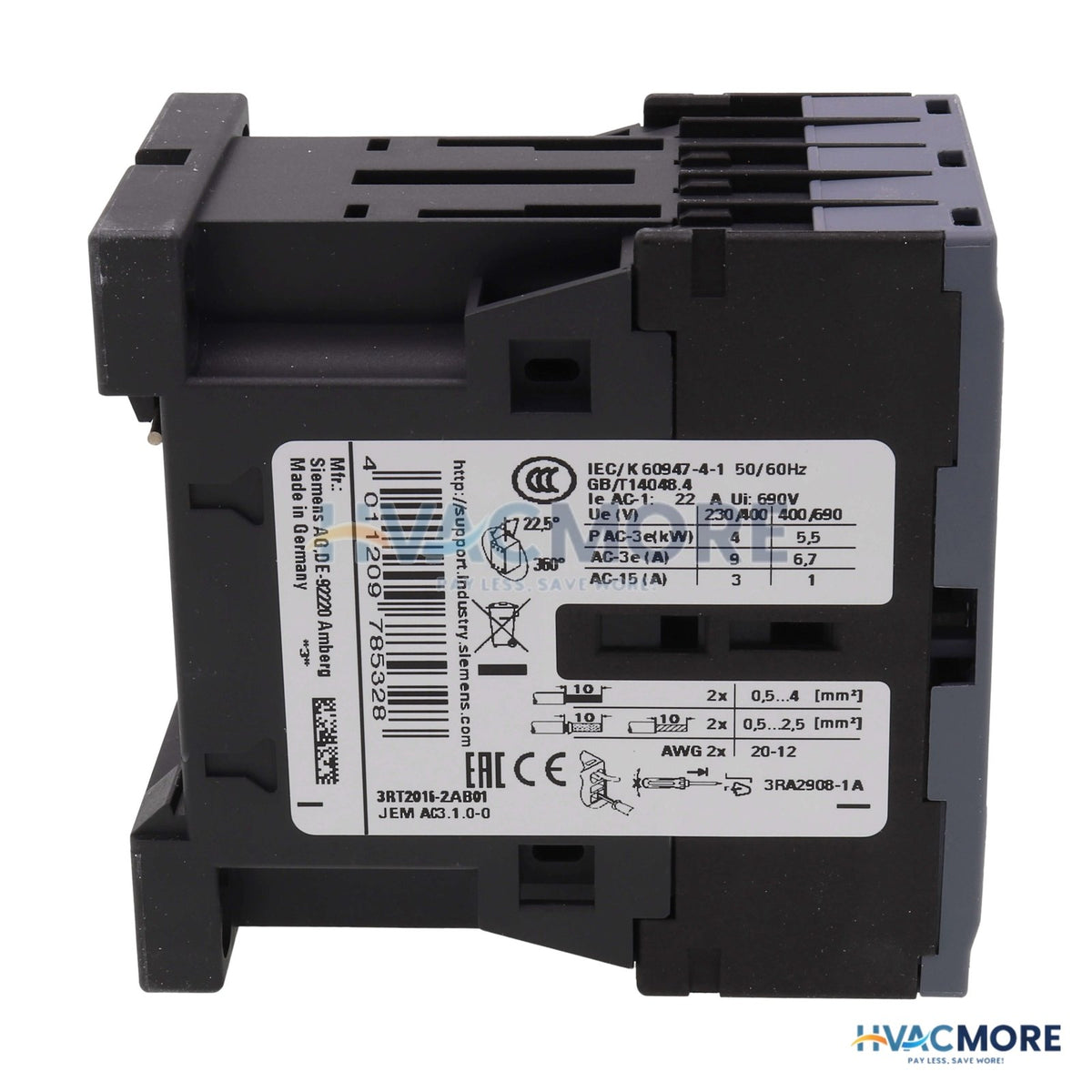 Siemens 24V 9A Contactor 3RT2016-2AB01