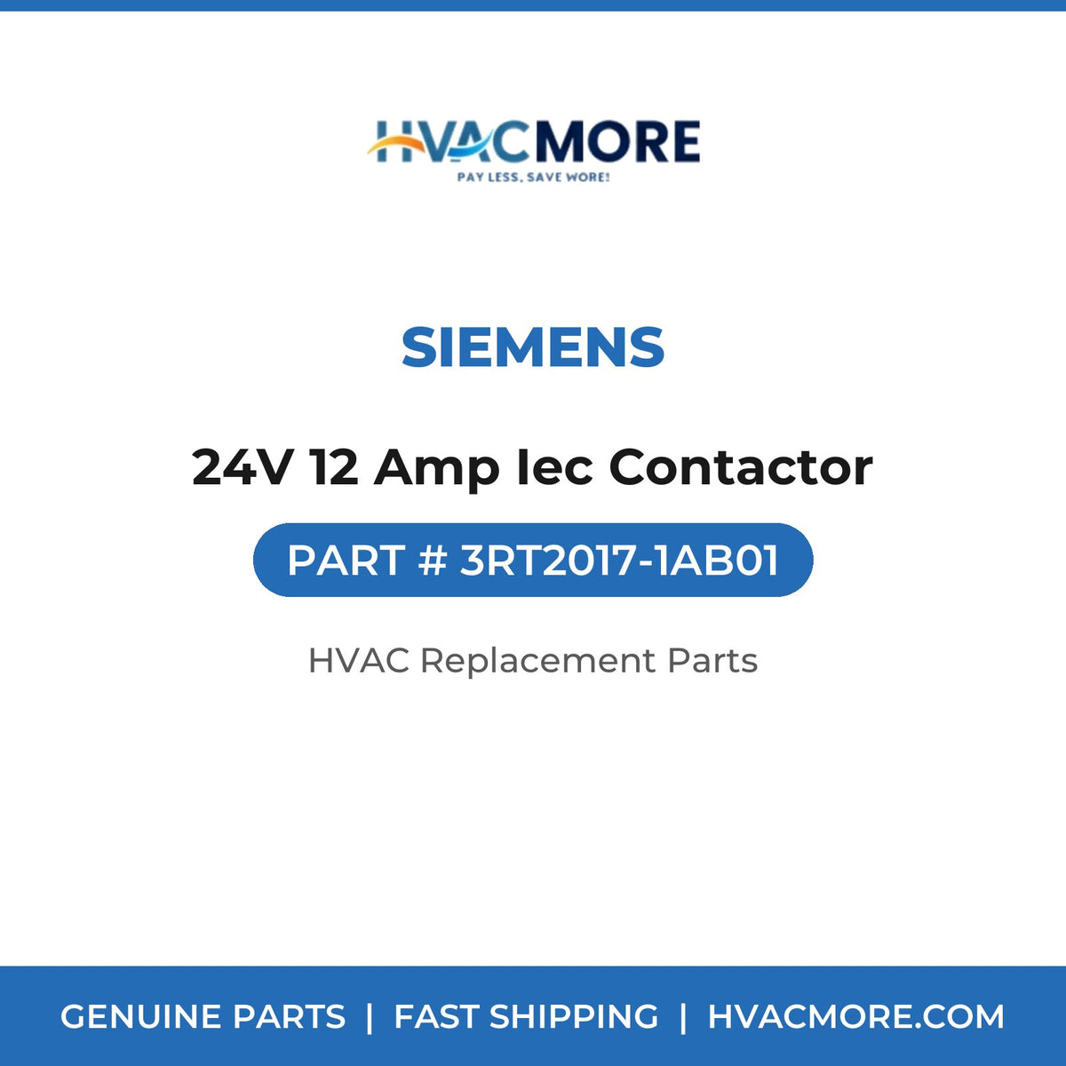 Siemens 24V 12 Amp Iec Contactor 3RT2017-1AB01