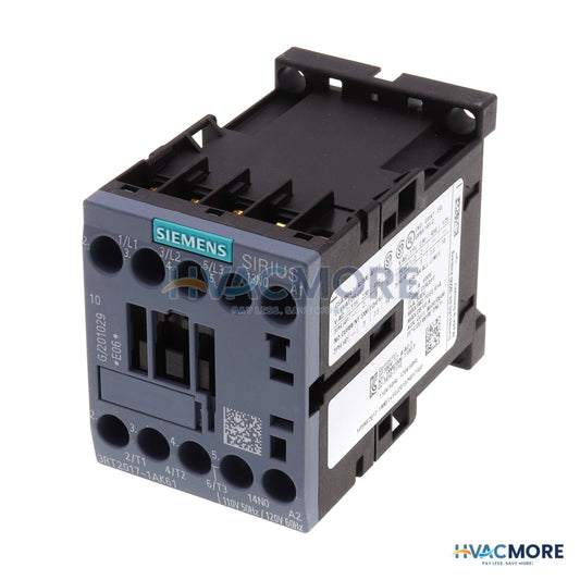 Siemens 3 Pole, 12 AMP<BR>120V Coil Contactor 3RT2017-1AK61