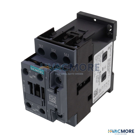Siemens 3 Pole, 12 Amp, 1NO/1NC, 24V Power Contactor 3RT2024-1AC20