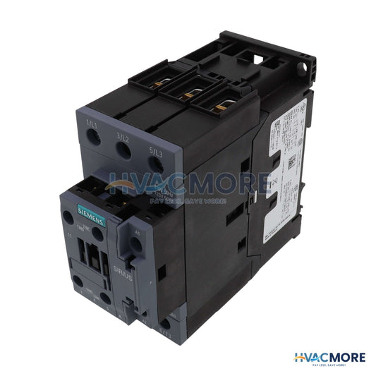 Siemens 3 Pole, 50 Amp, 1NO/1NC, 110/120V Power Contactor 3RT2036-1AK60
