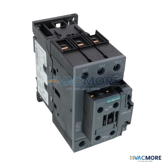 Siemens 3 Pole, 65 Amp, 1NO/1NC, 24V Power Contactor 3RT2037-1AC20