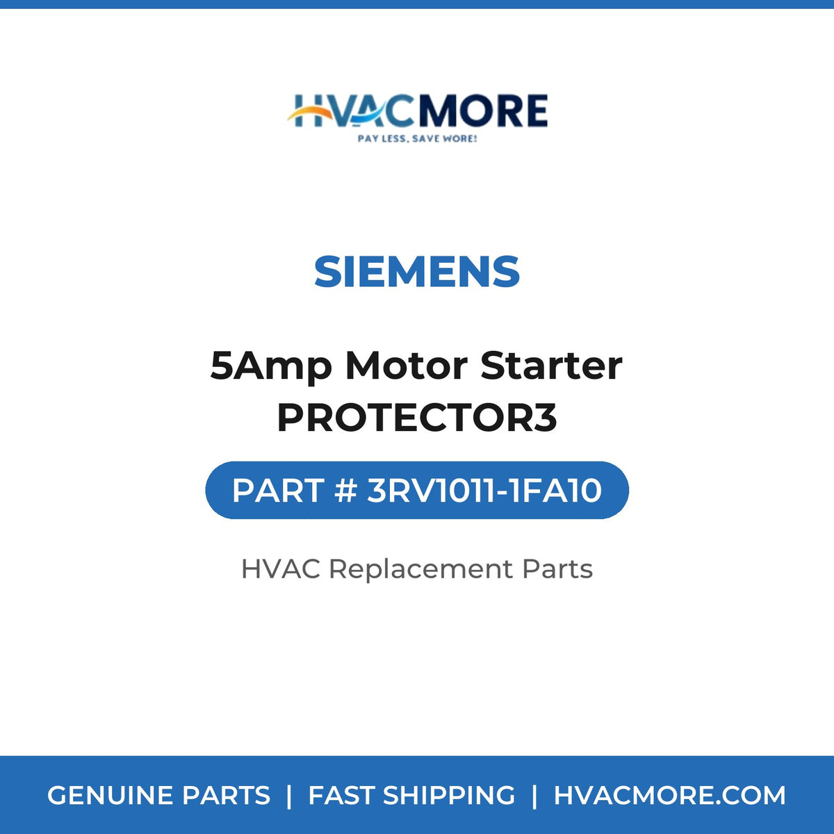 Siemens 5Amp Motor Starter PROTECTOR3 3RV1011-1FA10
