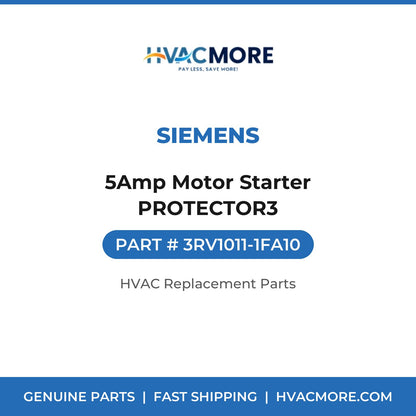 Siemens 5Amp Motor Starter PROTECTOR3 3RV1011-1FA10
