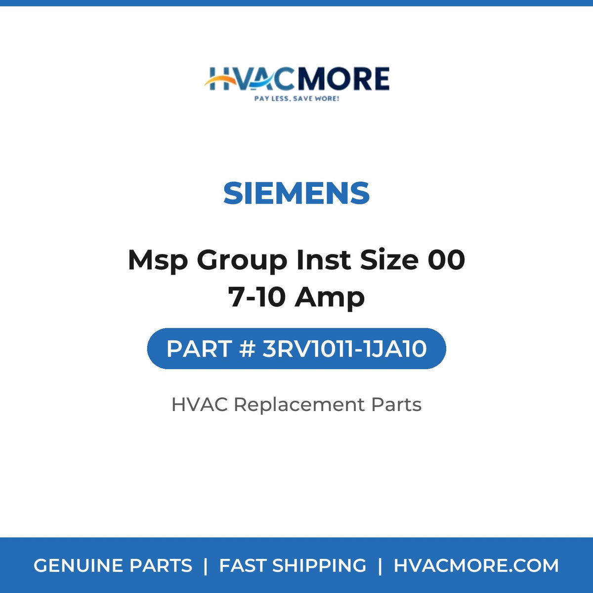 Siemens Msp Group Inst Size 00 7-10 Amp 3RV1011-1JA10