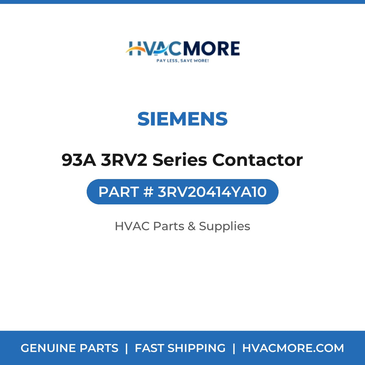 Siemens 93A 3RV2 Series Contactor 3RV20414YA10