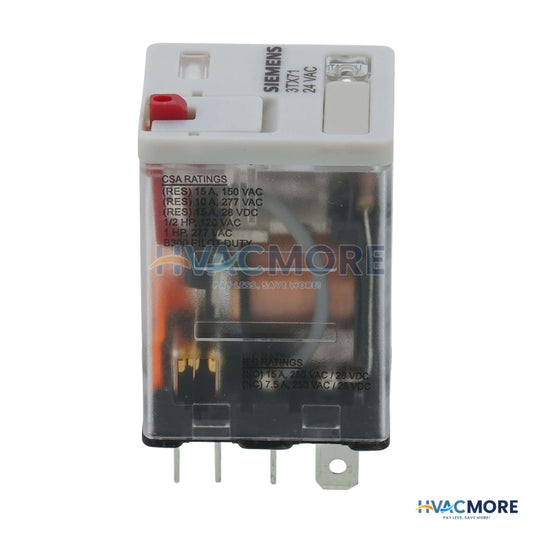 Siemens 24VAC 10A DPDT Relay<br>w/ LED Din MT 3TX7114-5LC13