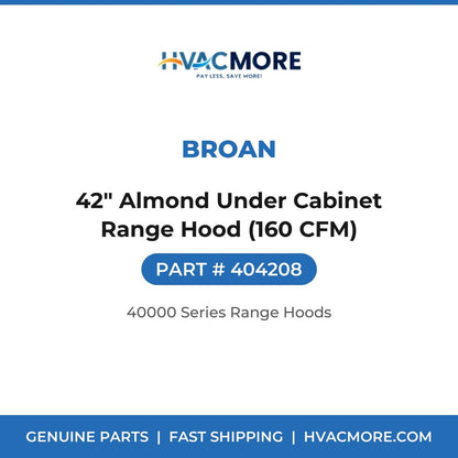 Broan 42" Almond Under Cabinet Range Hood (160 CFM) 404208