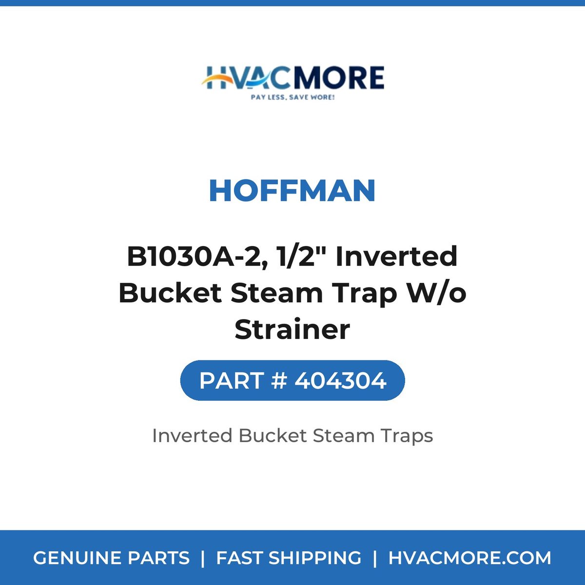 Hoffman B1030A-2, 1/2" Inverted Bucket Steam Trap W/o Strainer 404304
