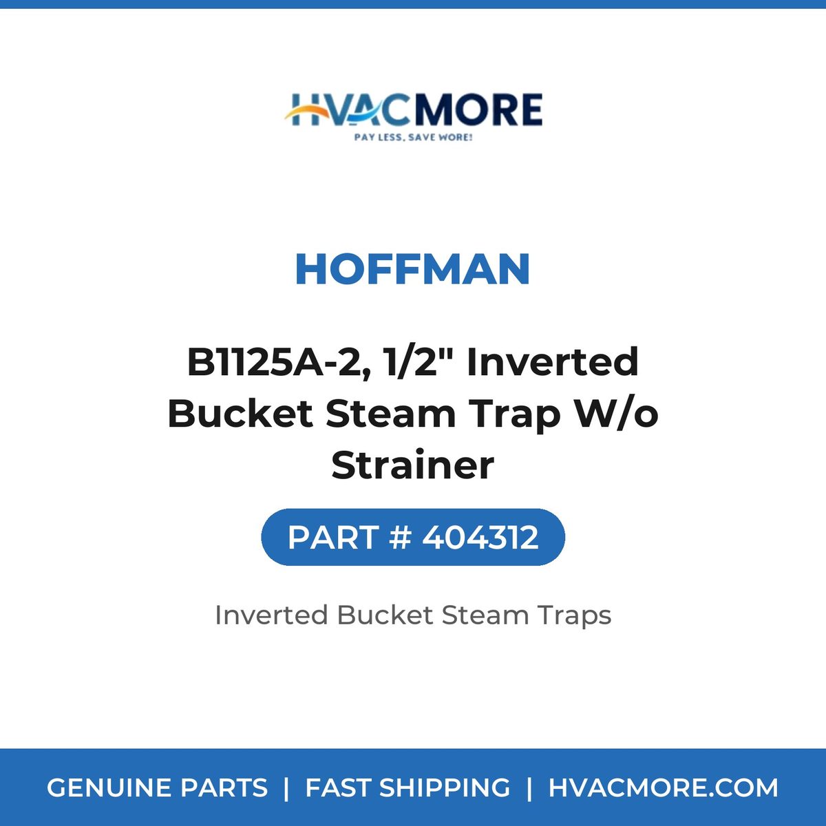 Hoffman B1125A-2, 1/2" Inverted Bucket Steam Trap W/o Strainer 404312