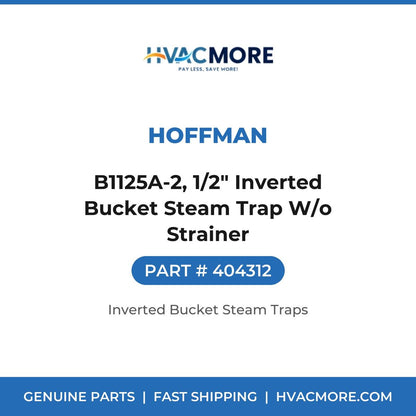 Hoffman B1125A-2, 1/2" Inverted Bucket Steam Trap W/o Strainer 404312