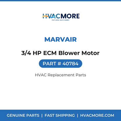 Marvair 3/4 HP ECM Blower Motor 40784