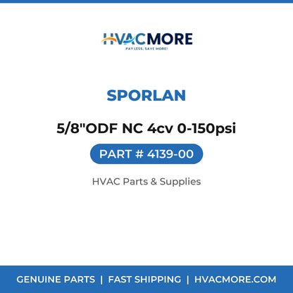 Sporlan 5/8"ODF NC 4cv 0-150psi 4139-00