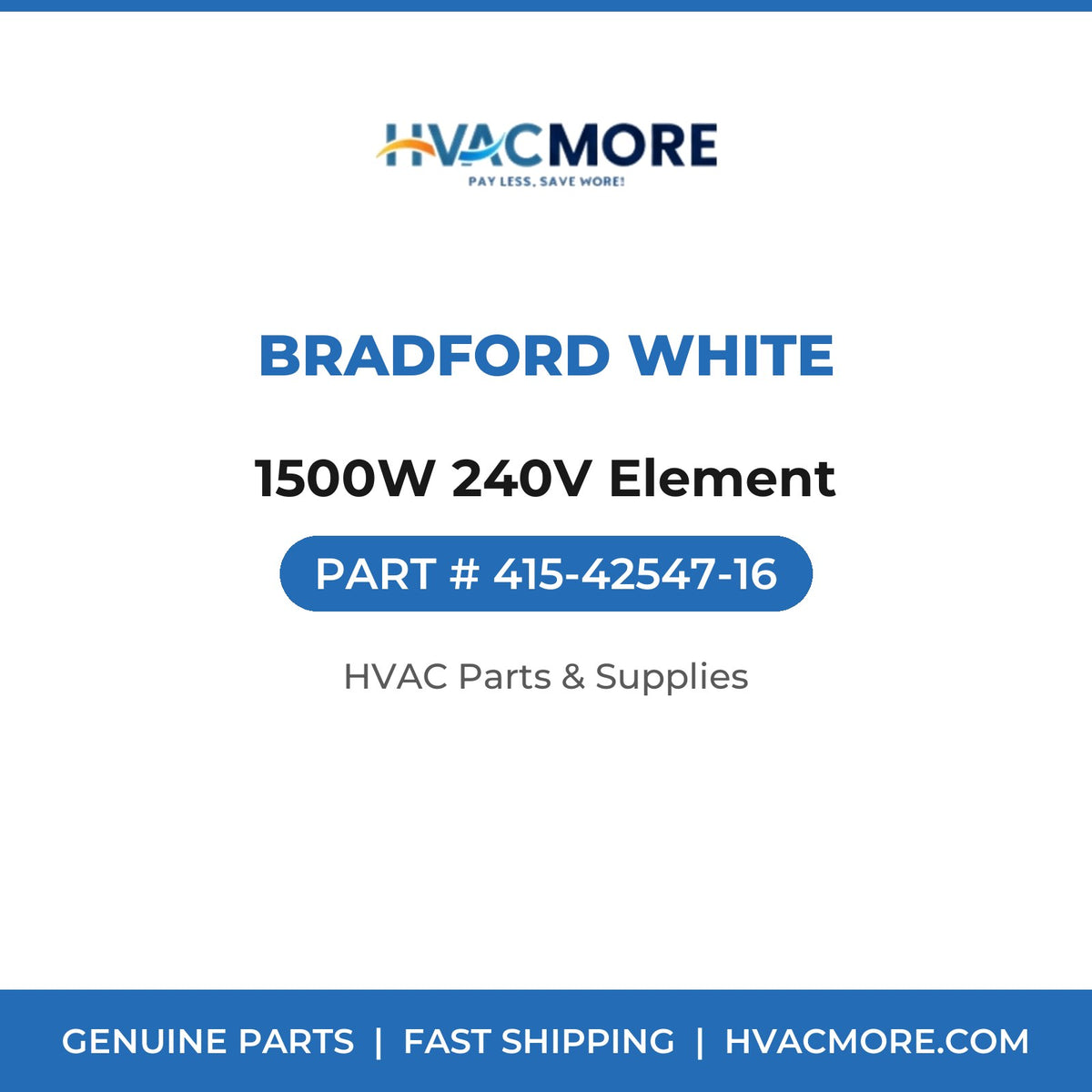Bradford White 1500W 240V Element 415-42547-16
