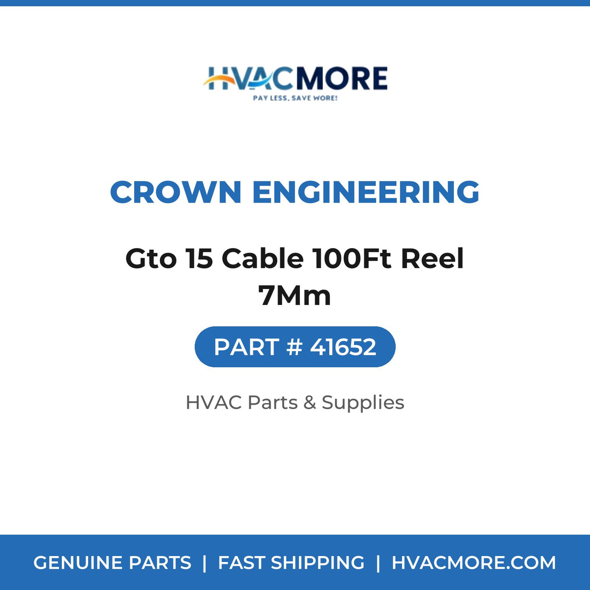 Crown Engineering Gto 15 Cable 100Ft Reel 7Mm 41652
