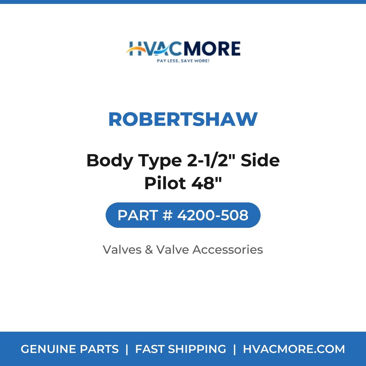 Robertshaw Body Type 2-1/2" Side Pilot 48" 4200-508