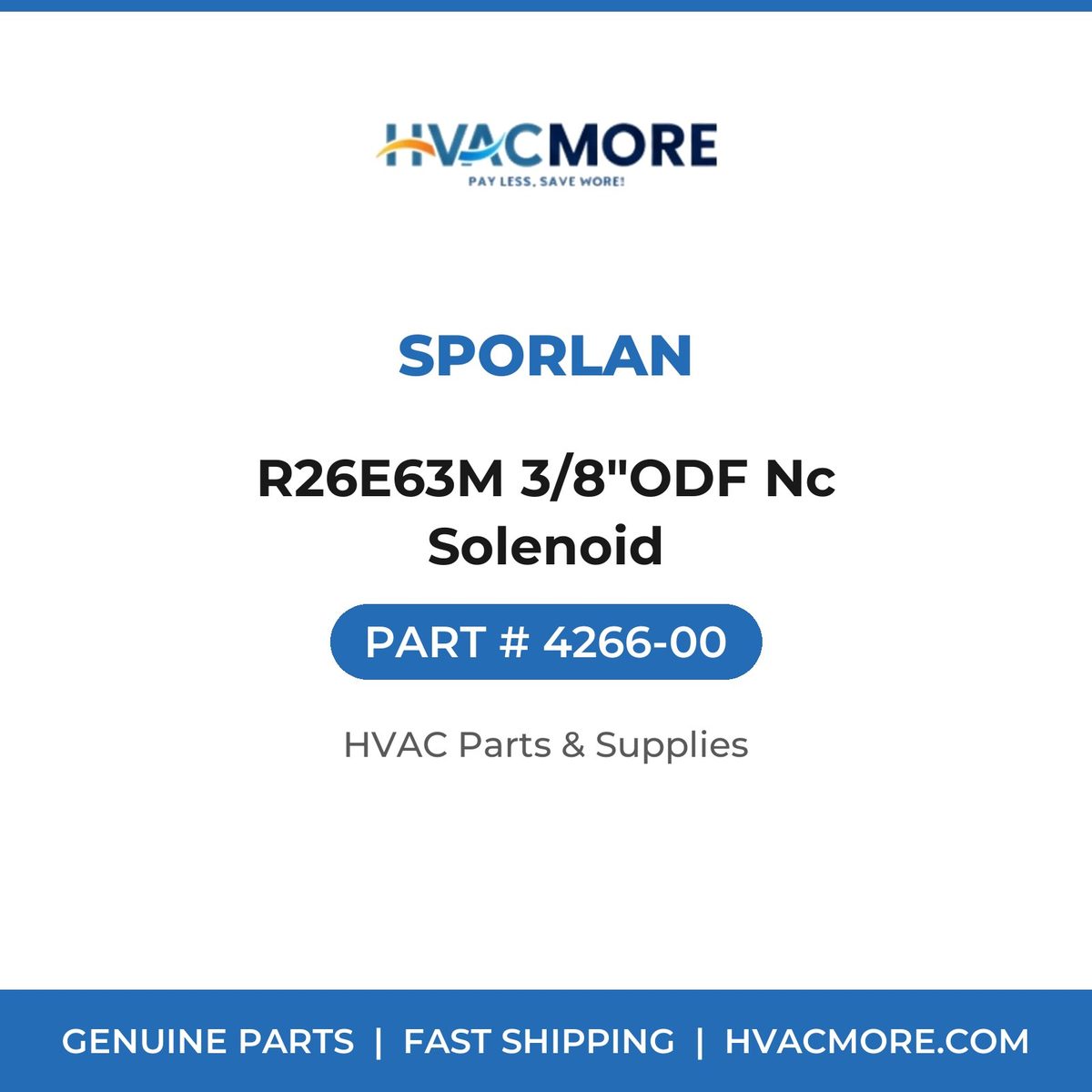 Sporlan R26E63M 3/8"ODF Nc Solenoid 4266-00