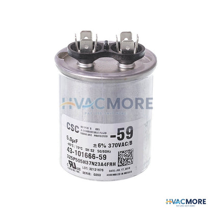 Rheem Capacitor - 5/370 Single Round 43-101666-59