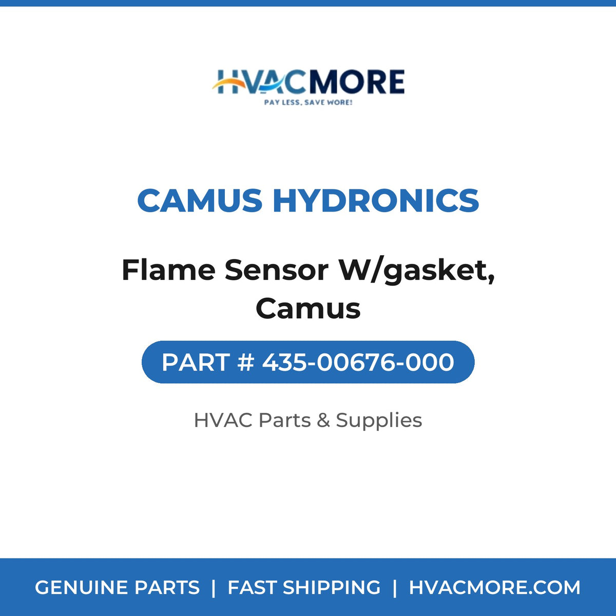 Camus Hydronics Flame Sensor W/gasket, Camus 435-00676-000