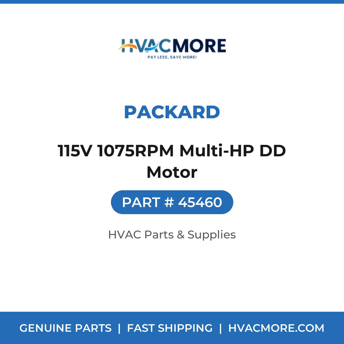 Packard 115V 1075RPM Multi-HP DD Motor 45460