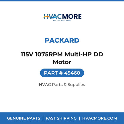 Packard 115V 1075RPM Multi-HP DD Motor 45460