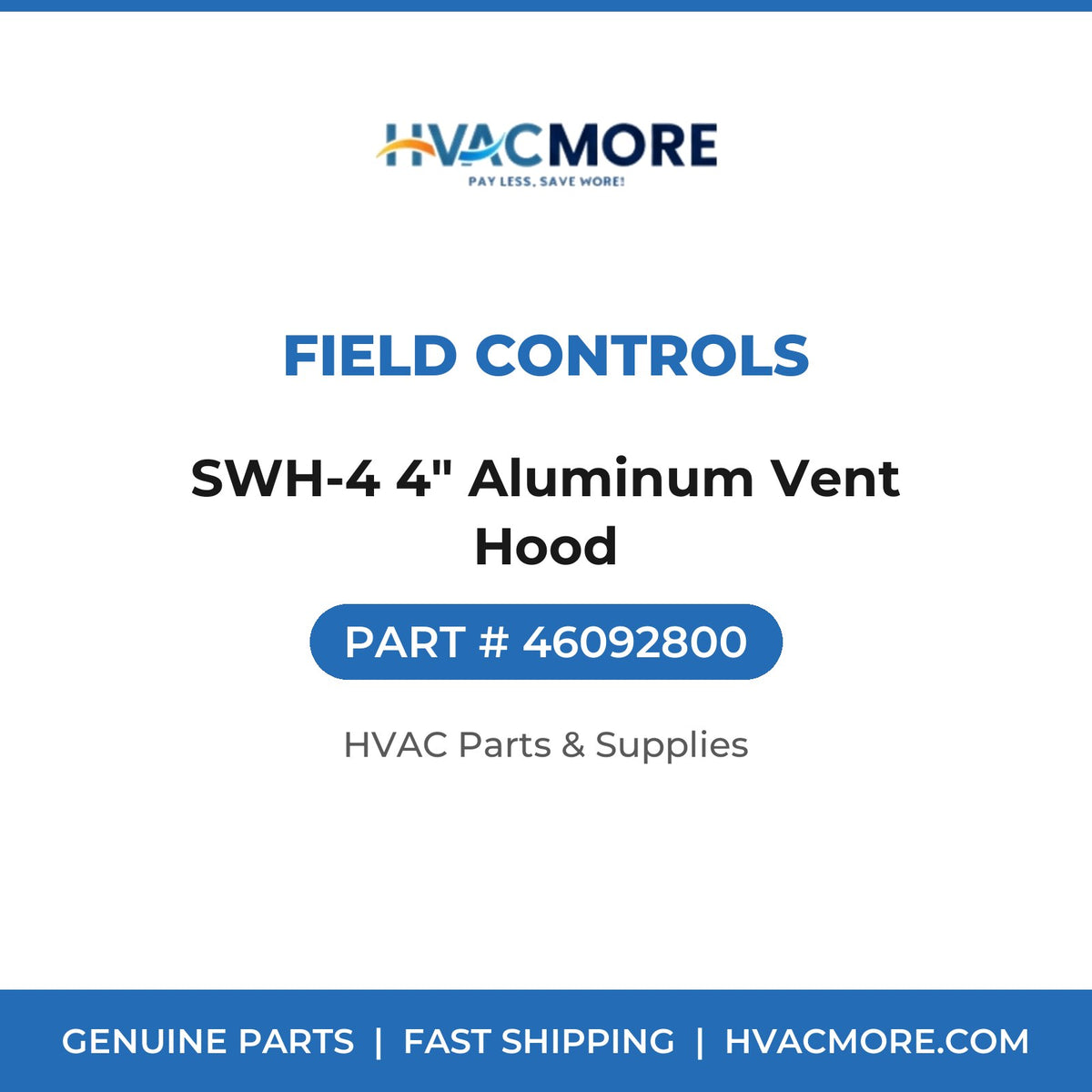 Field Controls SWH-4 4" Aluminum Vent Hood 46092800