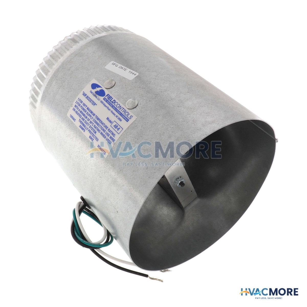 Field Controls 6" Air Boosters for Round Metal Duct or Flex Duct (up to 225 CFM), AB-6 46119402