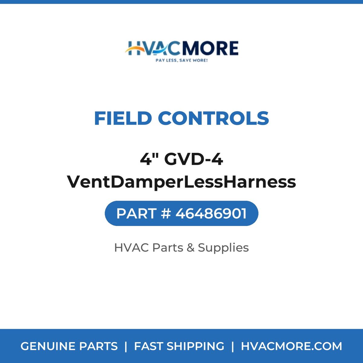 Field Controls 4" GVD-4 VentDamperLessHarness 46486901