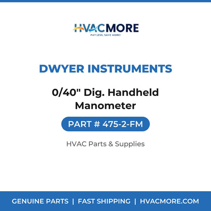 Dwyer Instruments 0/40" Dig. Handheld Manometer 475-2-FM