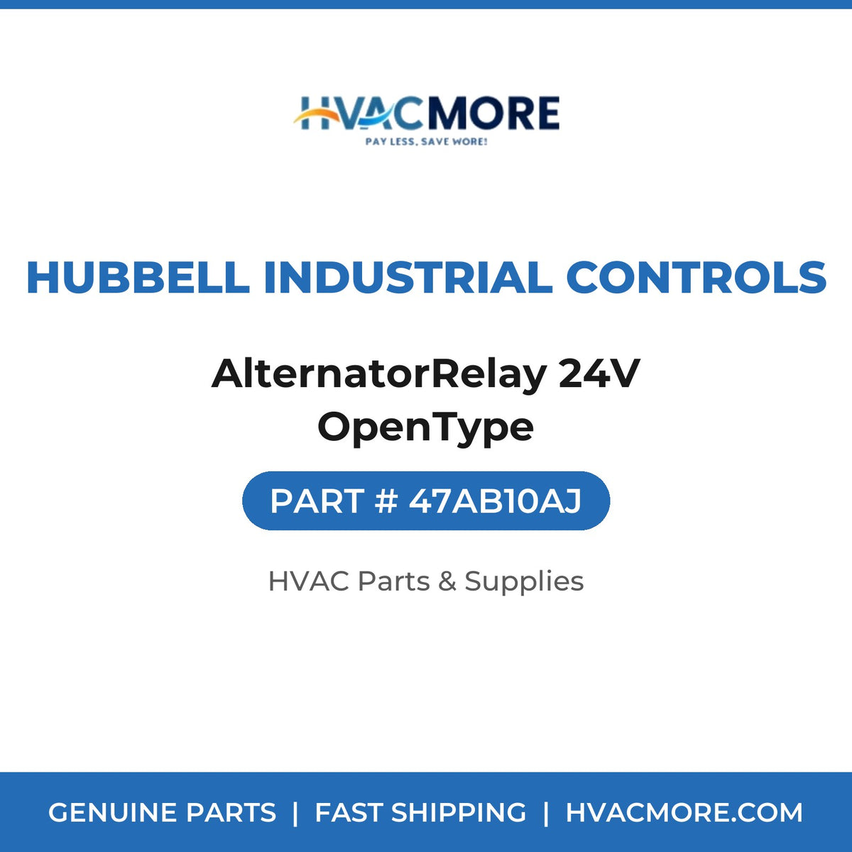 Hubbell Industrial Controls AlternatorRelay 24V OpenType 47AB10AJ
