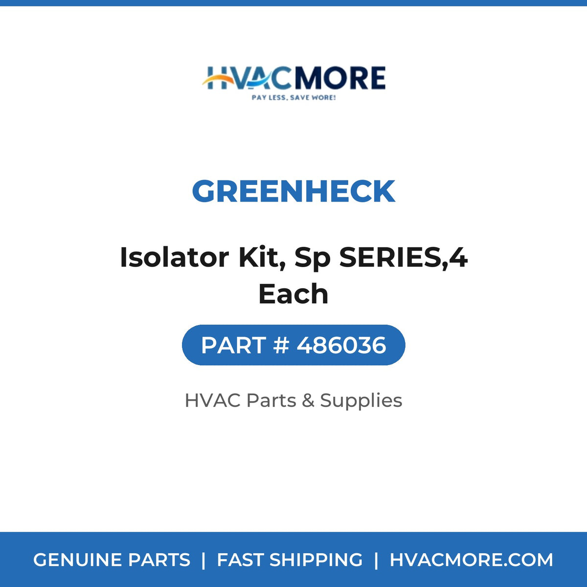 Greenheck Isolator Kit, Sp SERIES,4 Each 486036