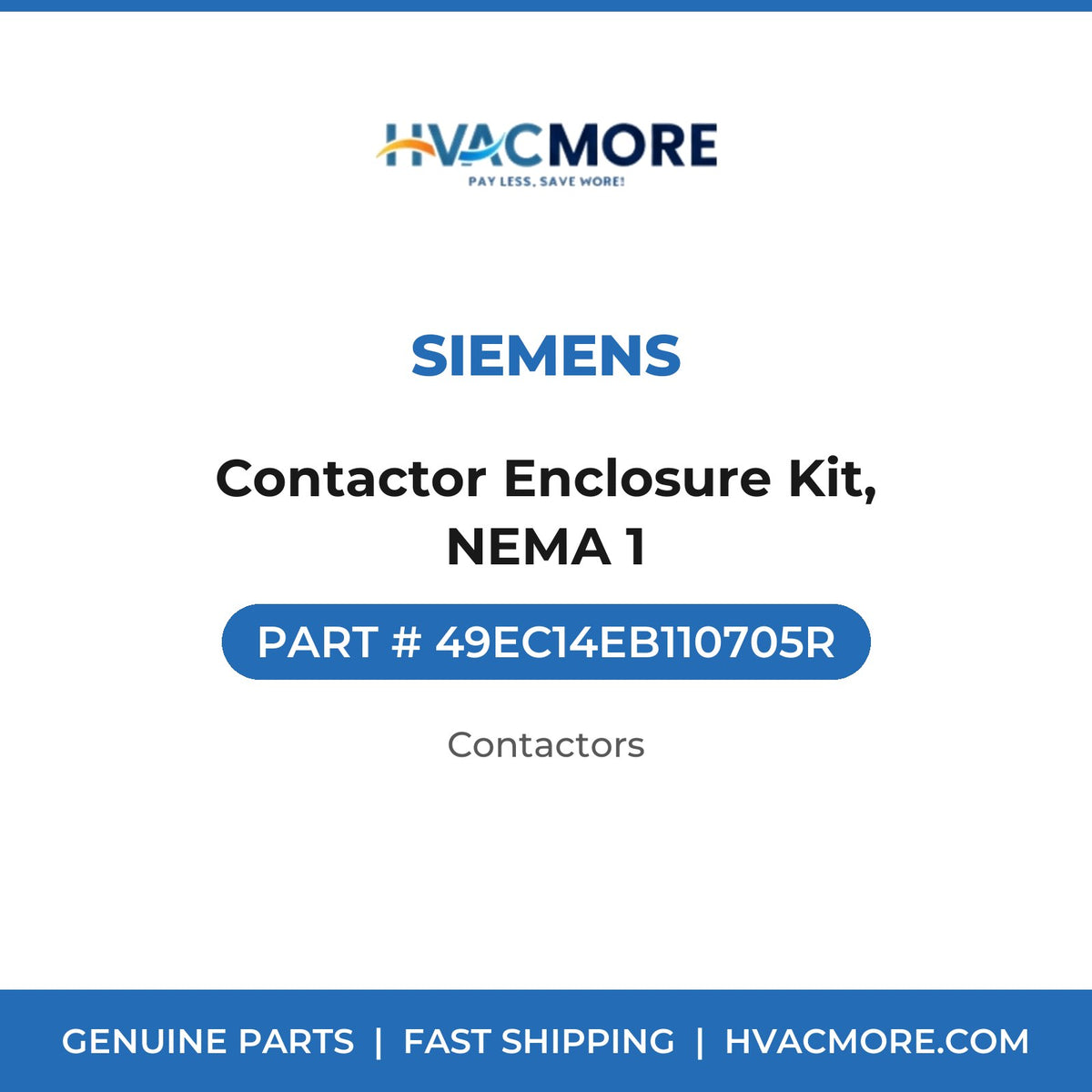 Siemens Contactor Enclosure Kit, NEMA 1 49EC14EB110705R