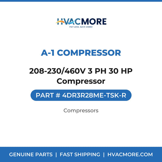 A-1 Compressor 208-230/460V 3 PH 30 HP Compressor 4DR3R28ME-TSK-R