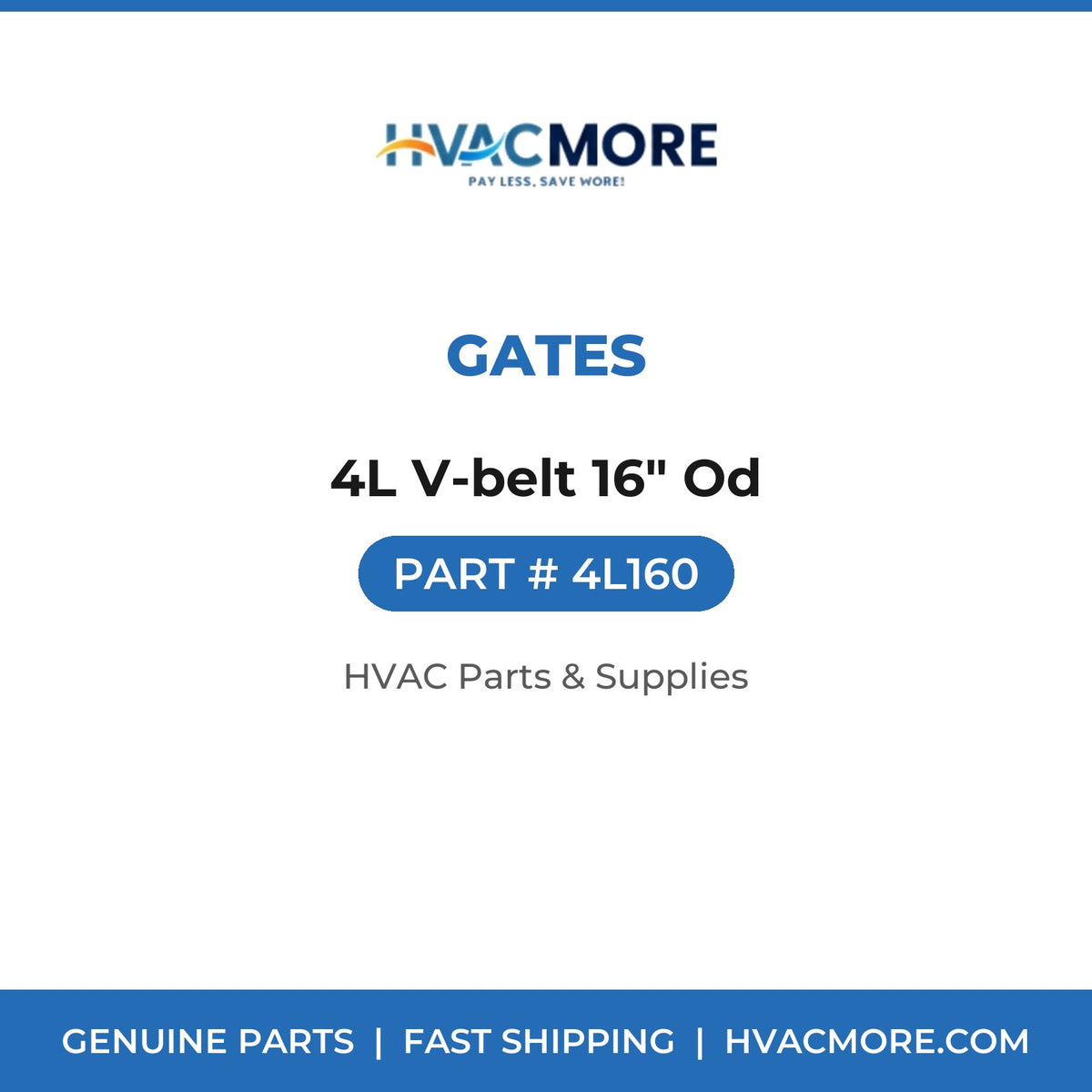 Gates 4L V-belt 16" Od 4L160