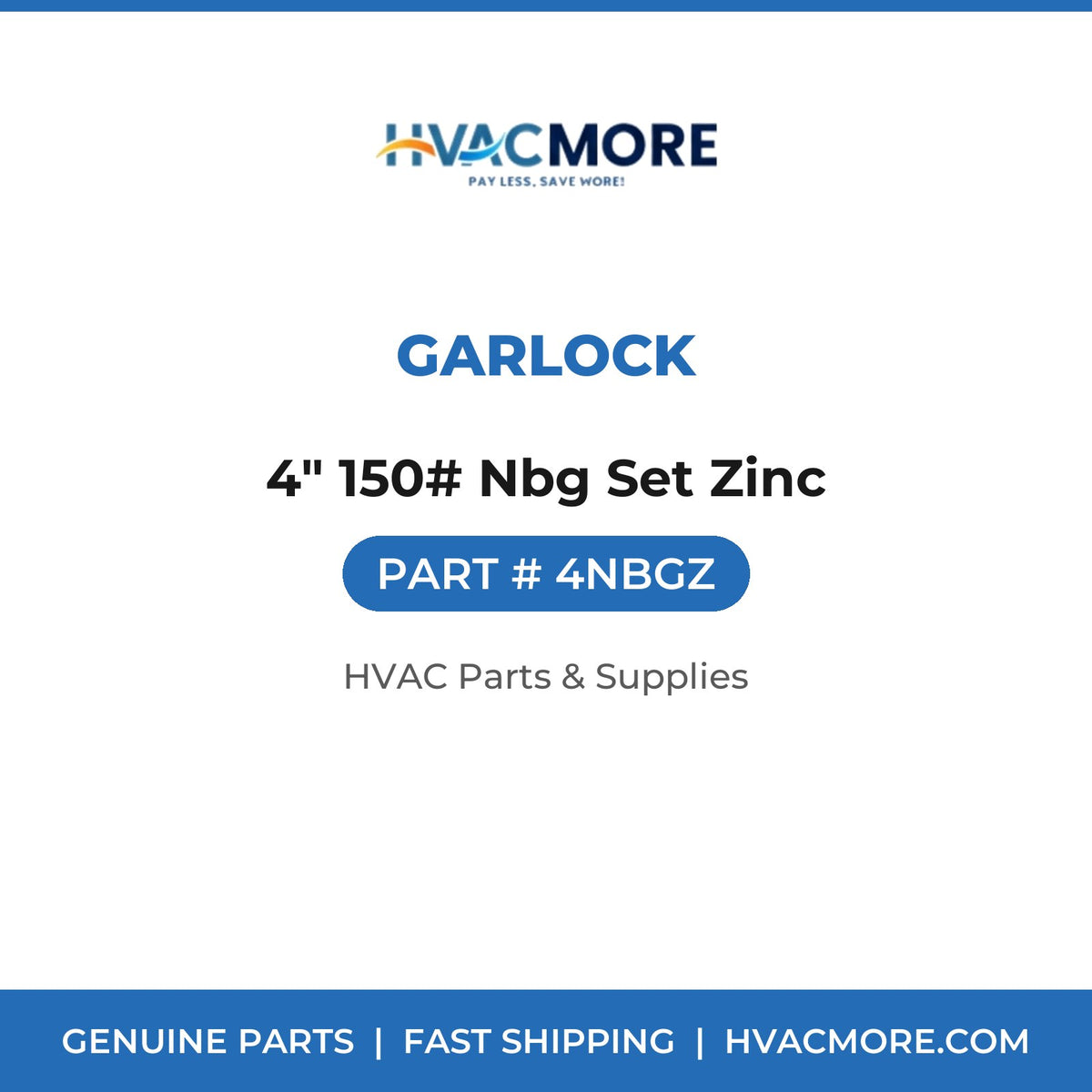 Garlock 4" 150# Nbg Set Zinc 4NBGZ