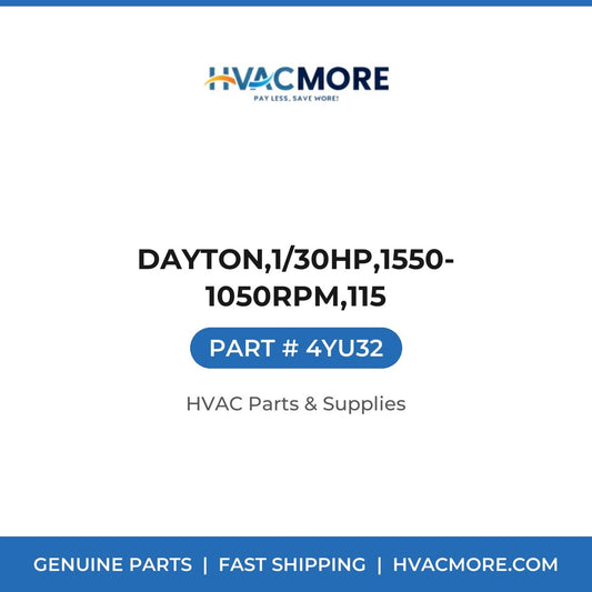 DAYTON,1/30HP,1550-1050RPM,115 4YU32