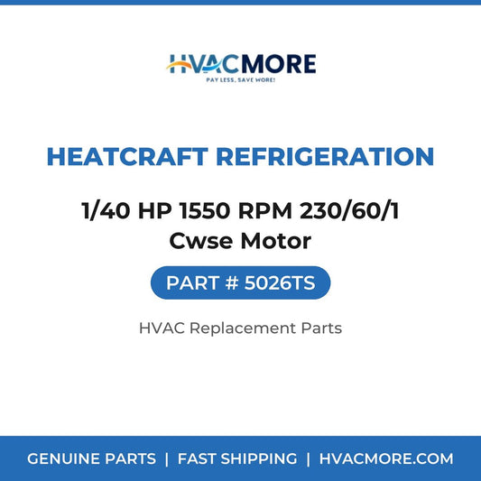 Heatcraft Refrigeration 1/40 HP 1550 RPM 230/60/1 Cwse Motor 5026TS