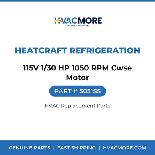 Heatcraft Refrigeration 115V 1/30 HP 1050 RPM Cwse Motor 5031SS