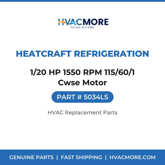 Heatcraft Refrigeration 1/20 HP 1550 RPM 115/60/1 Cwse Motor 5034LS