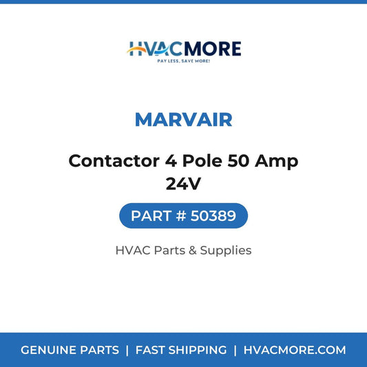 Marvair Contactor 4 Pole 50 Amp 24V 50389